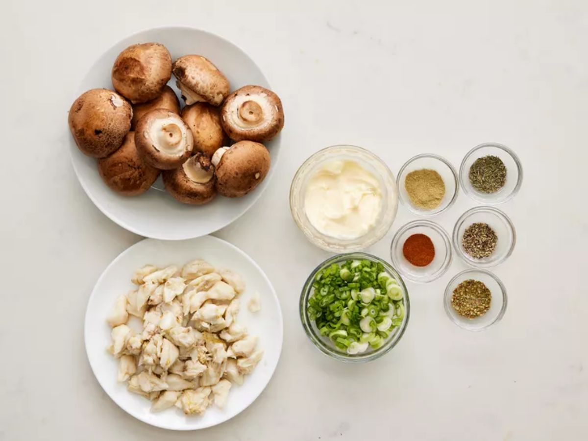 Champignons farcis au crabe – étape 1