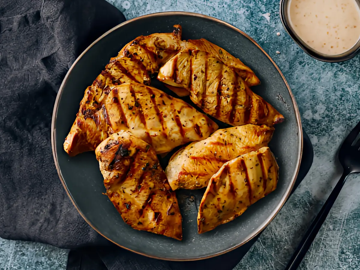 Marinade pour poulet grillé – dressage et service