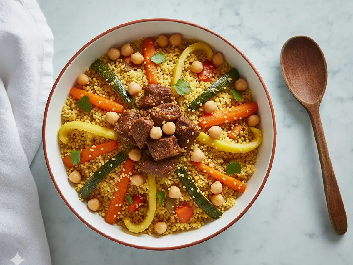 couscous algérien – mouton & poulet, légumes et pois chiches