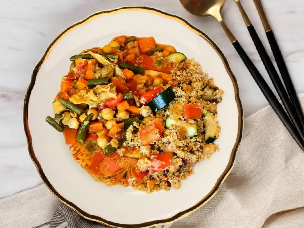 couscous marocain aux légumes et pois chiches