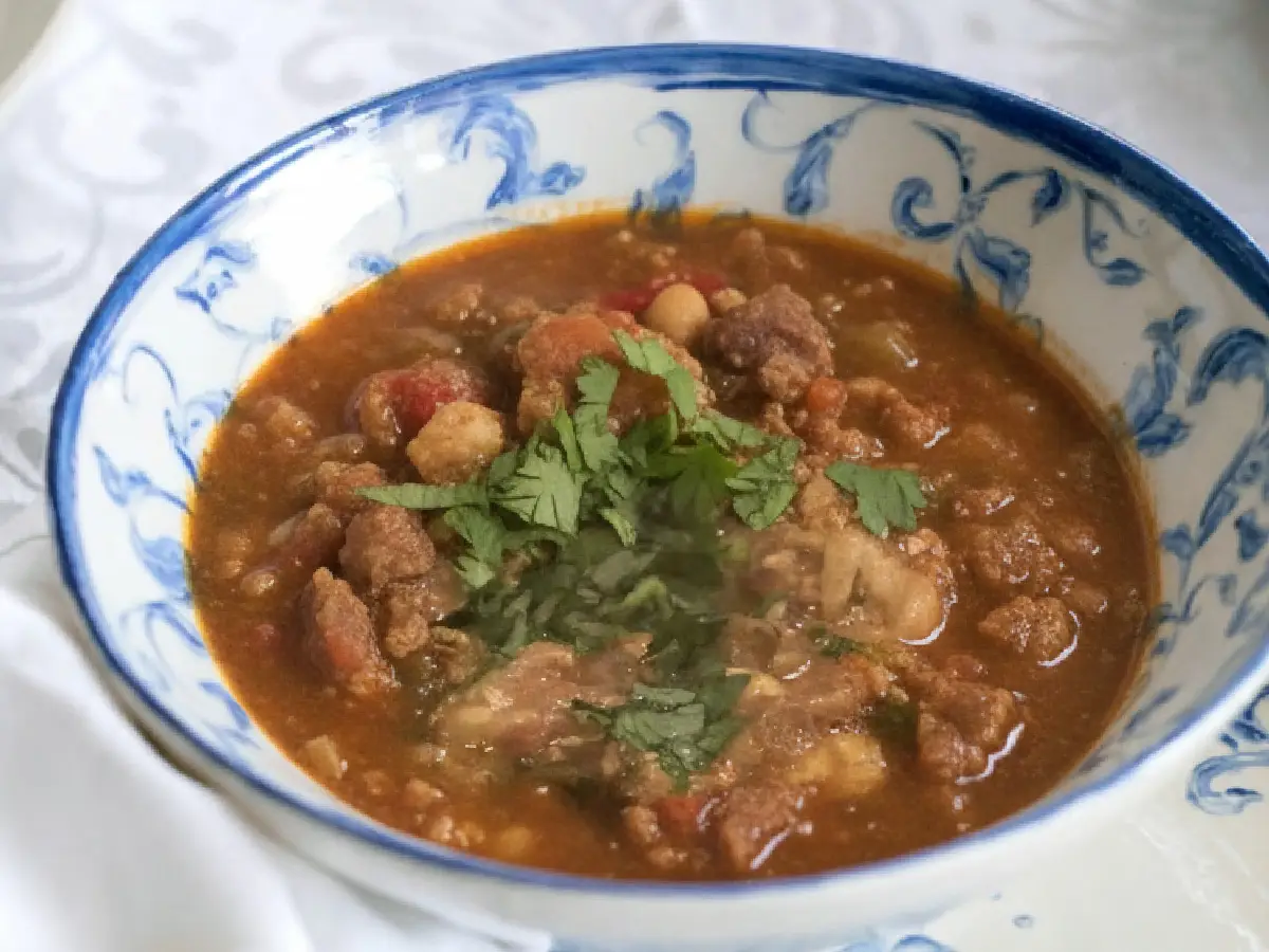 harira – soupe marocaine à l’agneau, lentilles, pois chiches & vermicelles