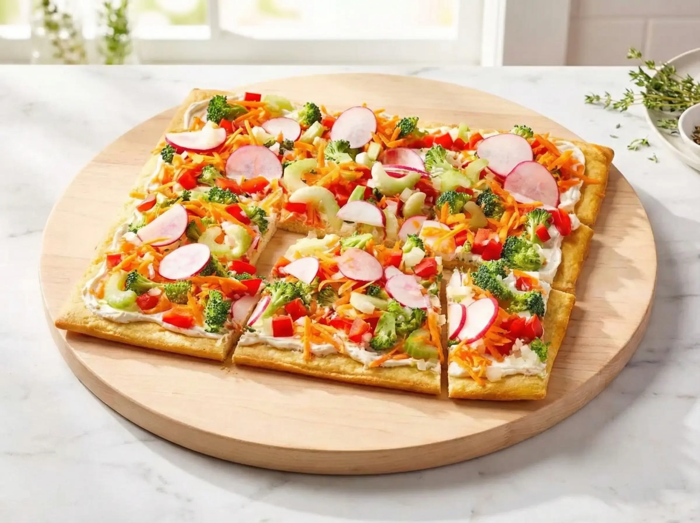 Carrés pizza aux légumes
