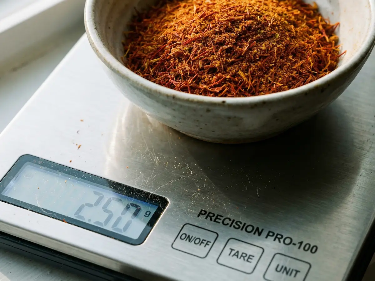 Utilisation d'une balance de cuisine de précision et d'un verre mesureur pour garantir le respect du système métrique dans toutes nos recettes