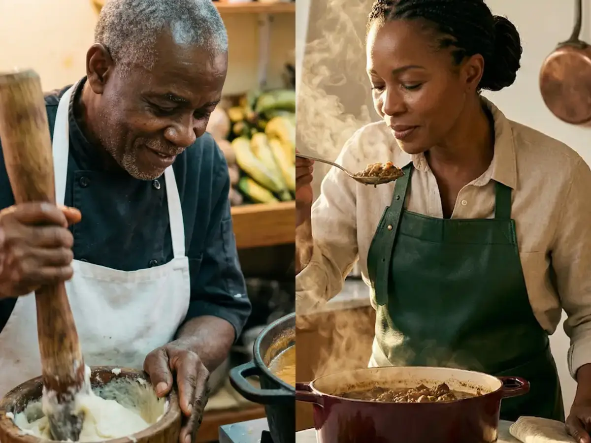 L’équipe d’experts de Recettes.ci, comprenant le Chef Jean-Luc Koffi et Isabelle Morel, dédiée à la cuisine authentique