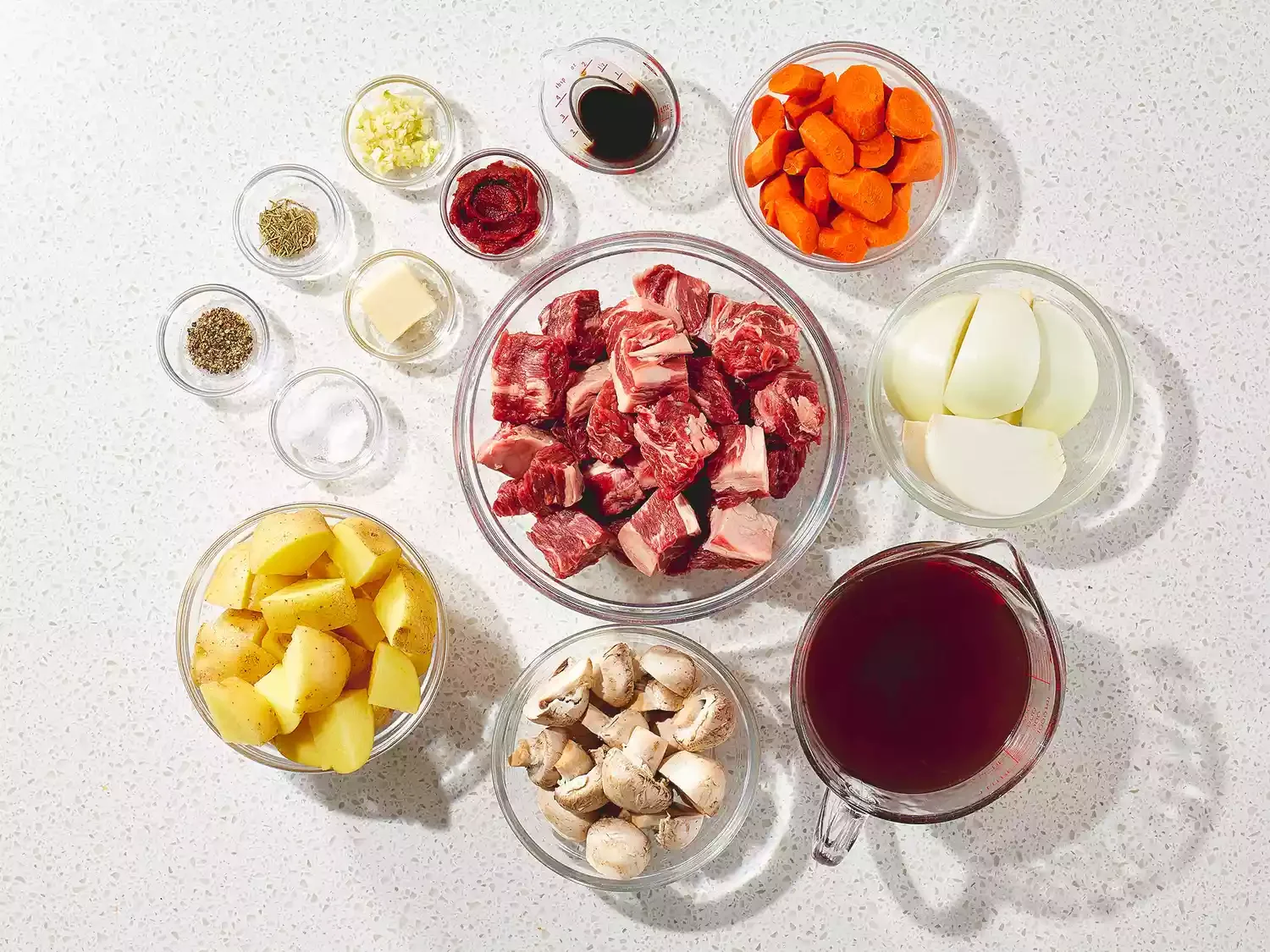 All gathered ingredients.